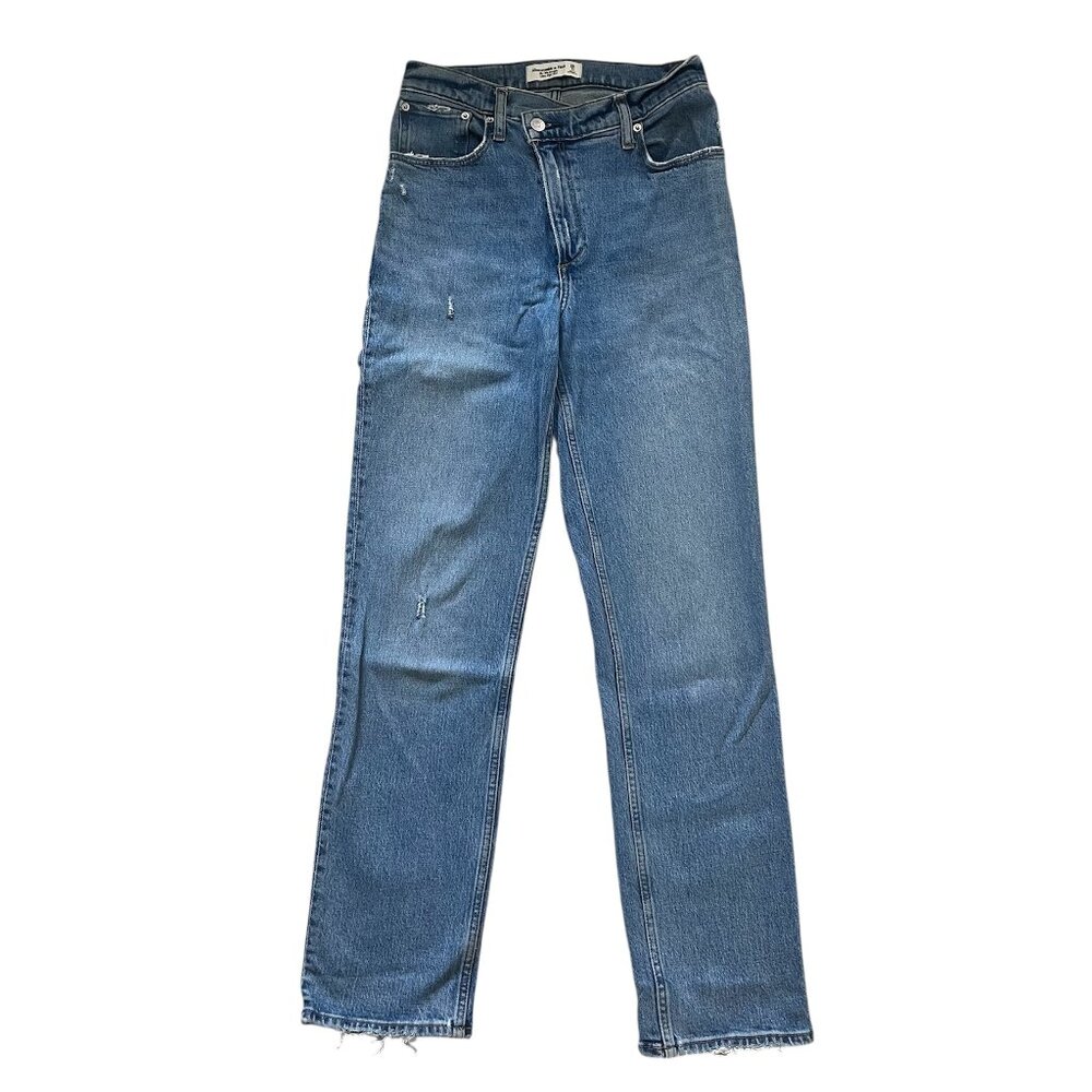 Abercrombie & Fitch Women's The 90s Straight Ultra High Rise Blue Denim Size 26.